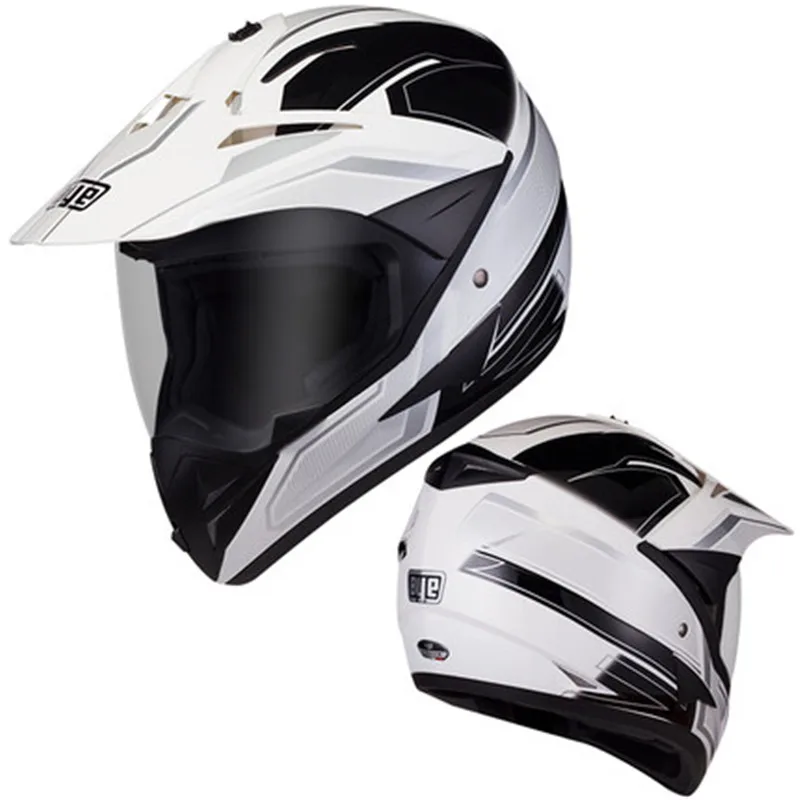 Сертификат ECE мотоциклетный шлем для мужчин для езды на автомобиле четыре сезона крутой мотоцикл с хвостом моторный автомобиль Зимний шлем - Цвет: black and white