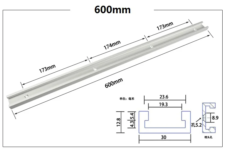 Новинка 300 мм 400 мм 500 мм 600 мм 800 мм Стандартный Алюминиевый Т-образный трек, Торцовочная Дорожка/Слот для стола маршрутизатора