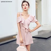 Women Summer Playsuit Irregular Ruffle Off Shoulder Striped Jumpsuit Shorts Wide Leg Sexy Rompers Ladies Overalls combishort ete Women Summer Playsuit Irregular Ruffle Off Shoulder Striped Jumpsuit Shorts Wide Leg Sexy Rompers Ladies Overalls combishort ete