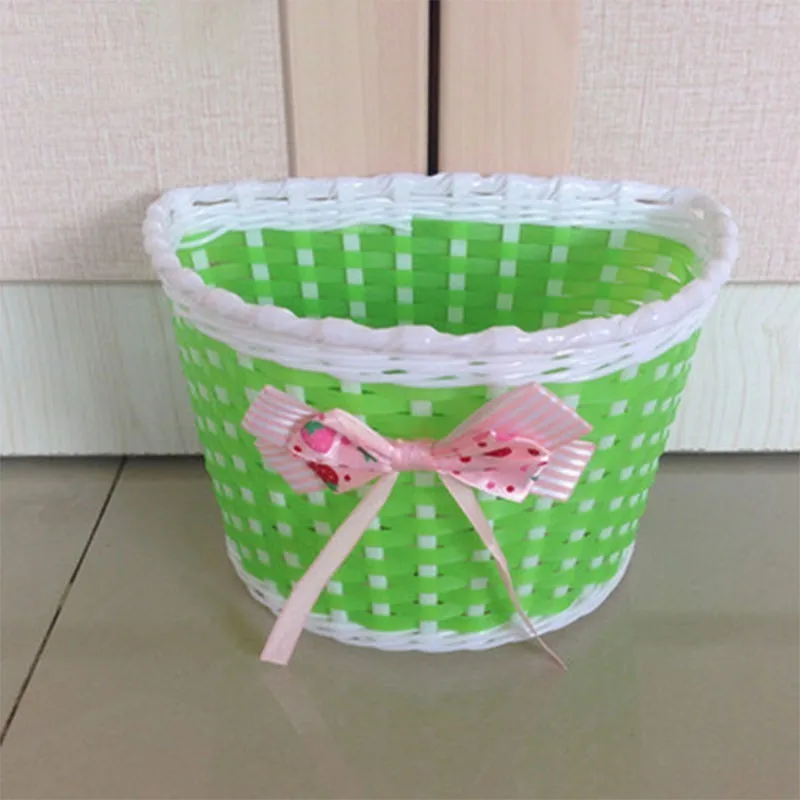 Discount Bicycle Basket Front Bag Rear Hanging Basket Panniers Bike Bowknot Front Basket For Children Girl Gifts Cycling Accessories 5