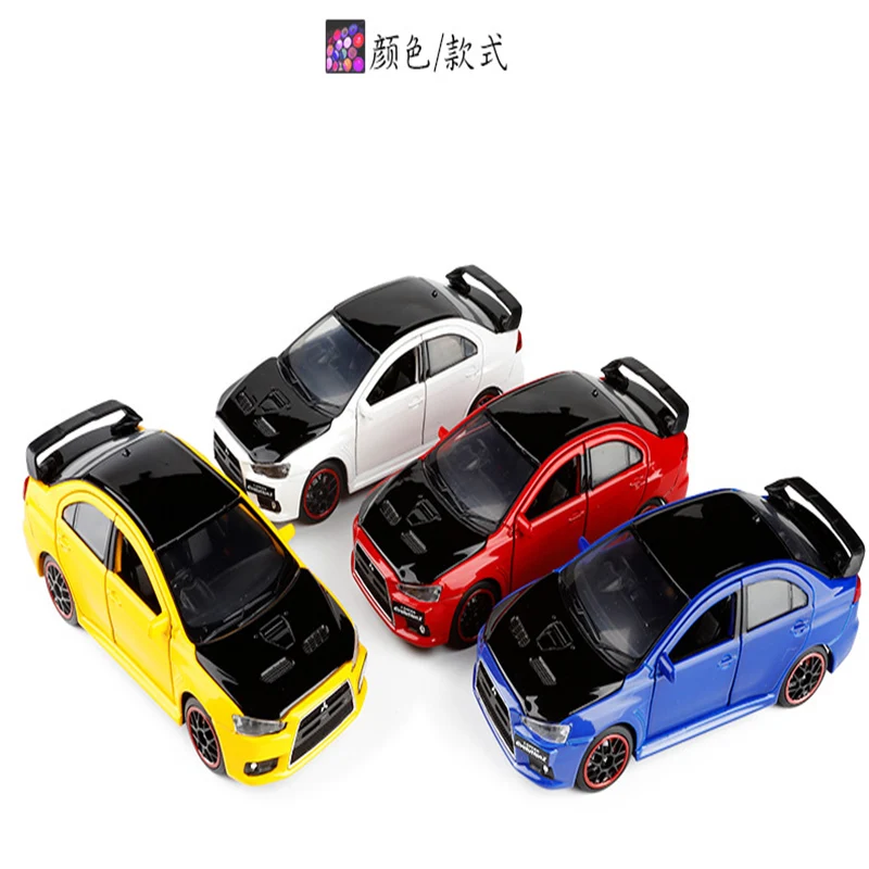 Детская Игрушечная модель 1/32 Ratio Mitsubishi Wing God EVO, литая под давлением модель, игрушка со звуком и светильник, подарок на день рождения