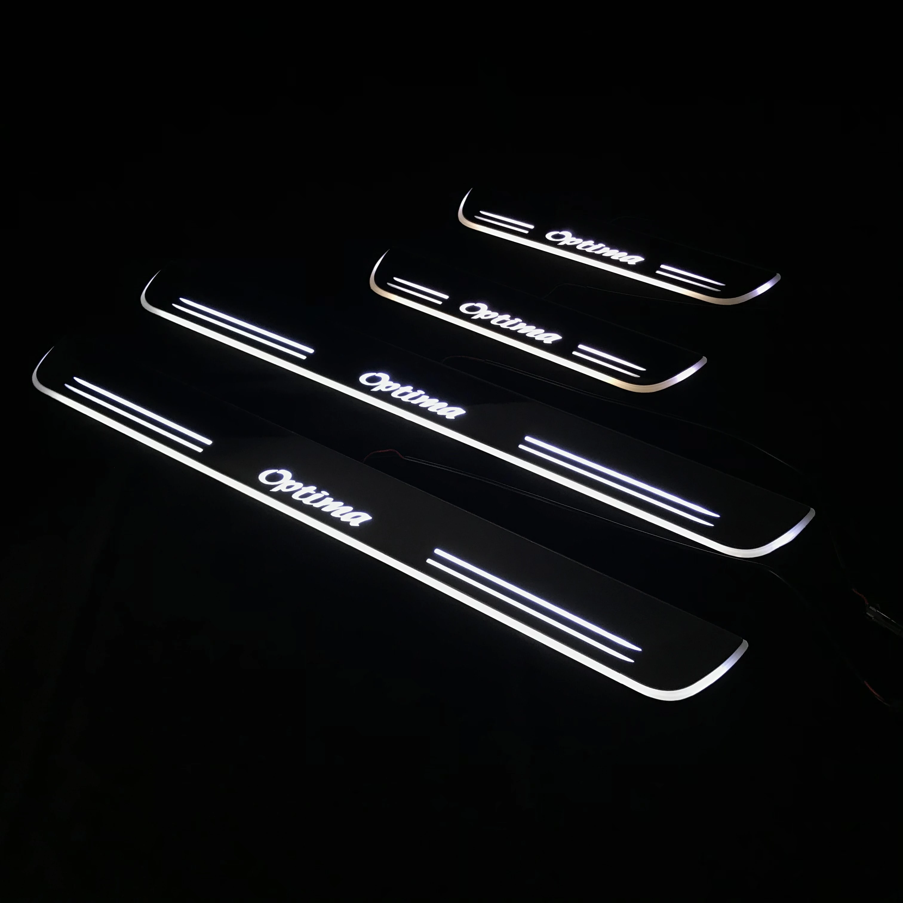 RQXR led перемещение двери Накладка для kia Оптима динамический дверной порог