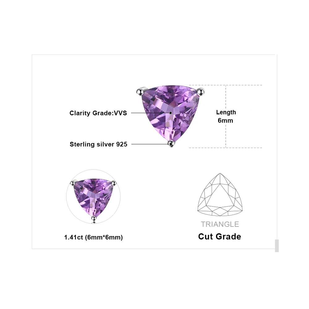 Женские серьги с аметистом JewelryPalace из стерлингового серебра 925 пробы корейские