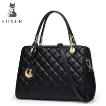 FOXER Brands Luxury Handbags Women Soft Leather Shoulder Bag For Female Casual Fashion Lingge Tote Bag