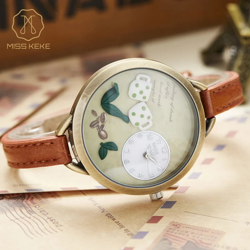 

Miss Keke Quartz Watches Children 3D Clay Cartoon Watch Clock Girls Kids Bracelet Casual Leather Wrist Watches 62 montre enfant