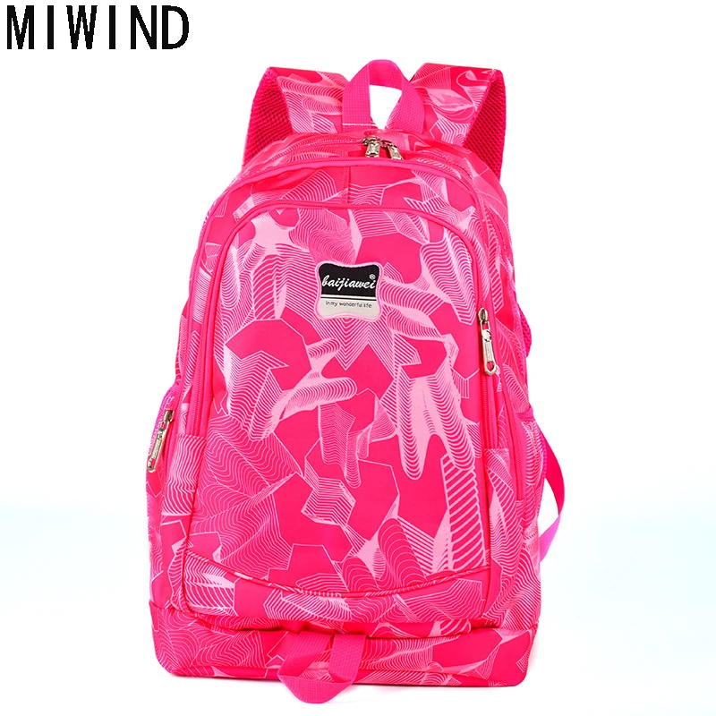 MIWIND Large Capacity Backpack Women Preppy School Bags For Teenagers Men Print Oxford Travel Bags Girls