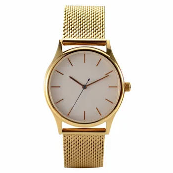 

Minimalist Watch thin stripes Rose Gold Creamy Face with Mesh Band Free shipping I Welcome Wholesale
