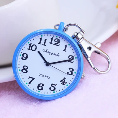 Для женщин и мужчин большой металлический корпус простой Брелок кварцевые карманные часы для детей студентов девочек мальчиков портативные электронные часы - Цвет: blue