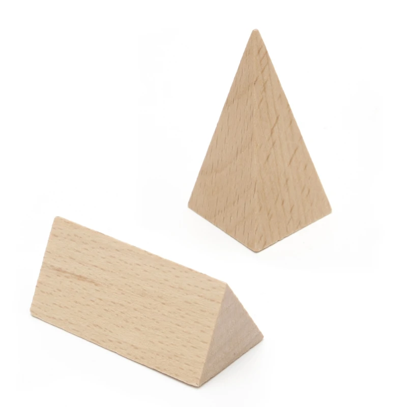Деревянные Геометрические Твердые 3-D формы обучение по методу Монтессори образование математические игрушки ресурсы для школы дома