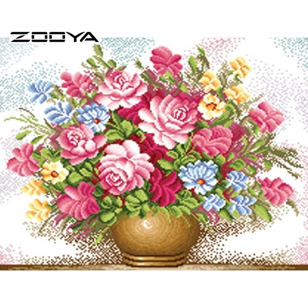 ZOOYA DIY цветочная ваза полная дрель Алмазная вышивка картина крестиком Стразы