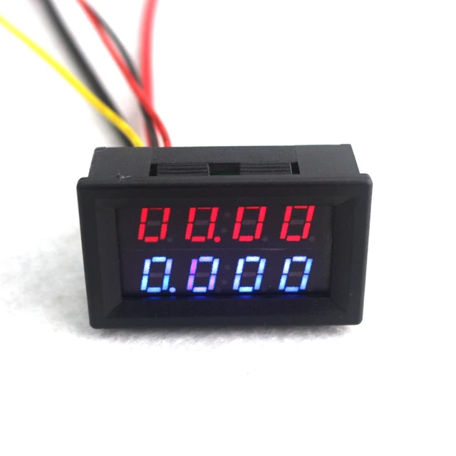 Cheap 4 Bit Digital Voltmeter Ammeter DC 200V 10A Red Blue LED Dual Display Voltage Amp Panel Meter 12v 24v Car Current Monitor Tester