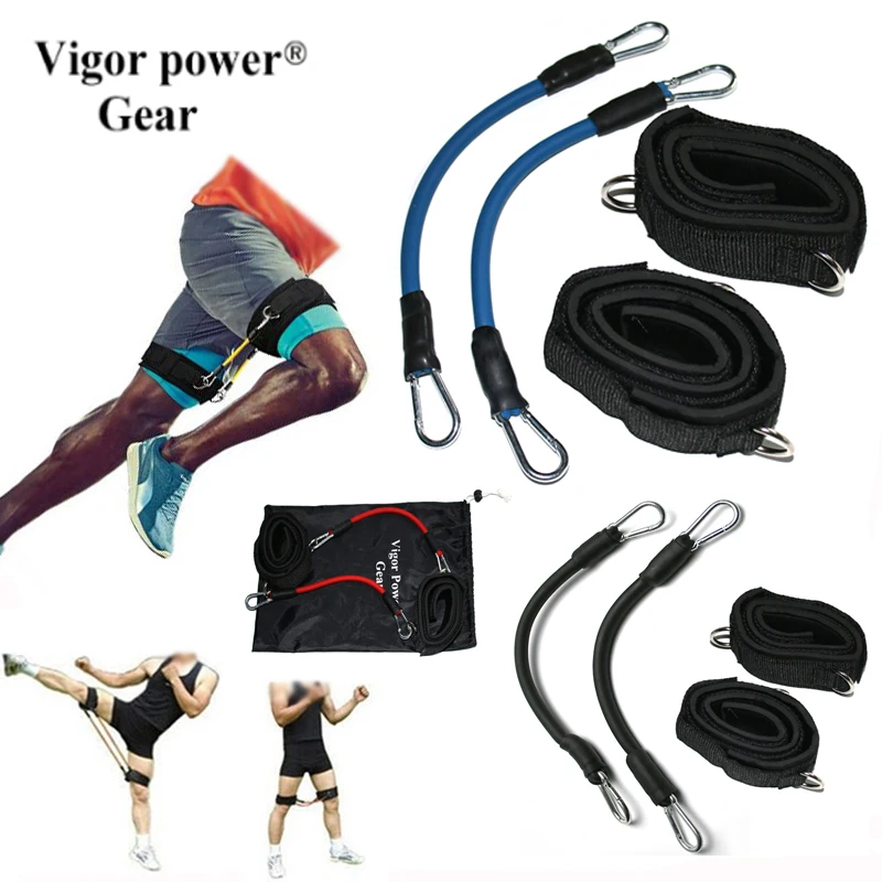 

VigorPowerGear Resistance Tubes with Ankle Straps Whole Set Leg Training Workout for Run Kick Boxing Punch Taekwondo All Sports