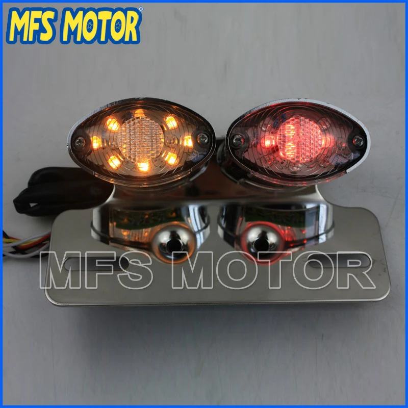 

Universal Cat Eye Custom Motorcycle Tail Brake License Plate light CHROME+CLEAR Motorcycle Accessories