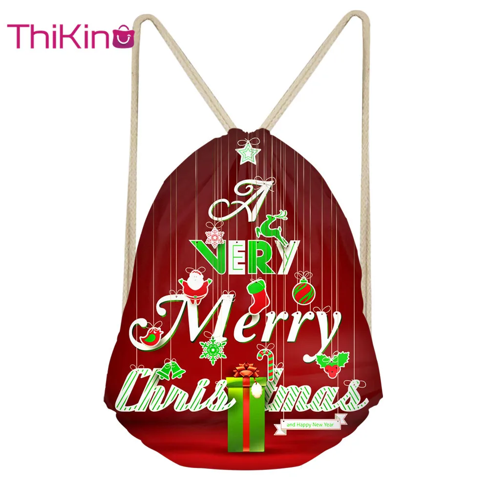 

Thikin Christmas Rolling Backpack for Teenager Kids Casual Sack Backpack Mini Cat Toddler Backpack Girls Beach Mochila