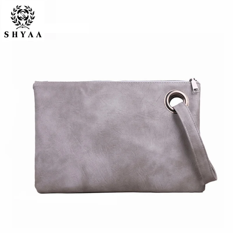  SHYAA 2017 Fashion Women's Solid Leather Bag Women Bag Clutch Handbag Evening Bag Women Messenger Bags 