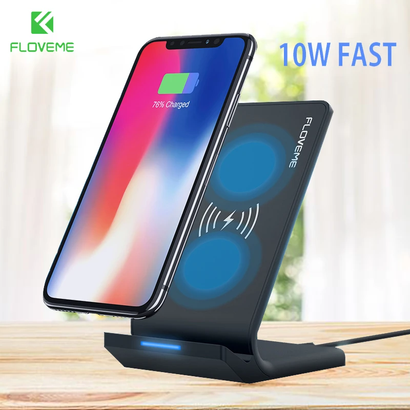 Беспроводное зарядное устройство FLOVEME Qi для iPhone X 8 Plus 10 Вт беспроводное телефона