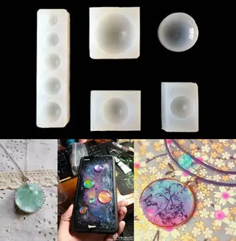 

5Pcs Half Round Jewelry Cabochon Resin Silicone Mold Resin Epoxy Jewelry Making