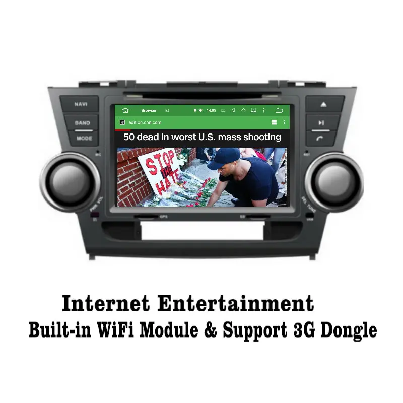 Discount Liislee Android 7.1 2G RAM For Toyota Highlander Car Radio Audio Video Multimedia DVD Player WIFI DVR GPS Navi Navigation 2