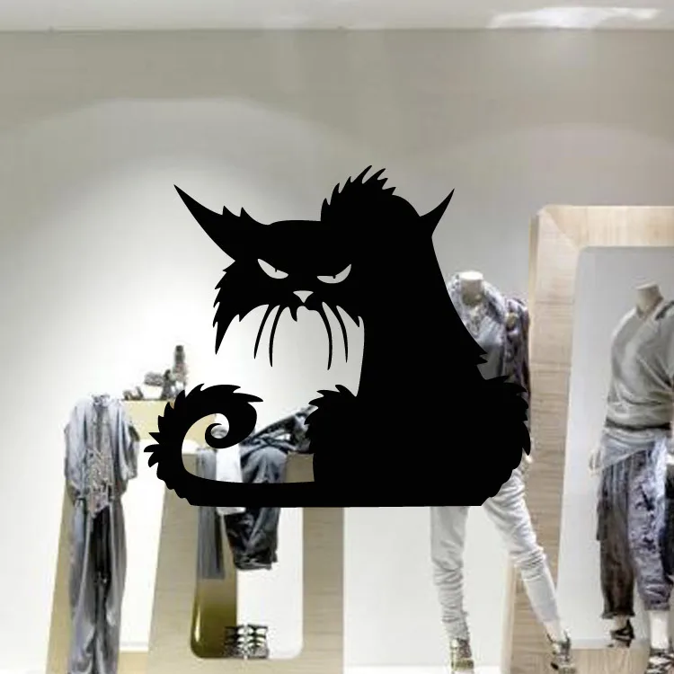 awoo halloween cat sticker 4237cm removable cute black cat lovely glass wall sticker vinyl - Halloween Cat Decorations awoo halloween cat sticker 4237cm removable cute black cat lovely glass wall sticker vinyl - Halloween Cat Decorations