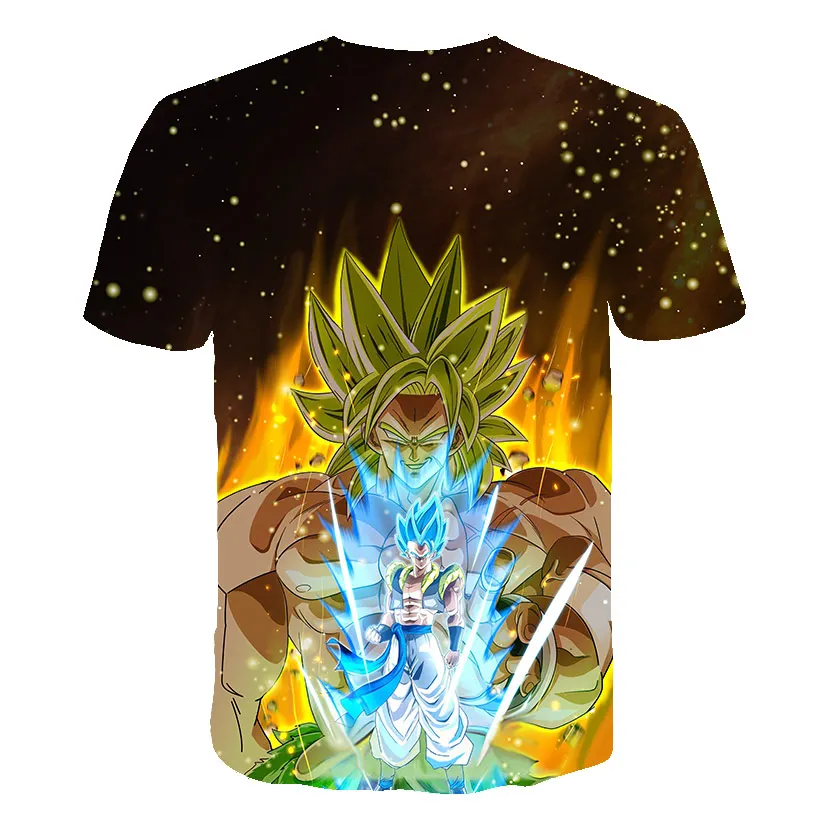 Мужская 3D футболка Dragon Ball Z Goku Супер Saiyan God красные синие волосы Vegito принт
