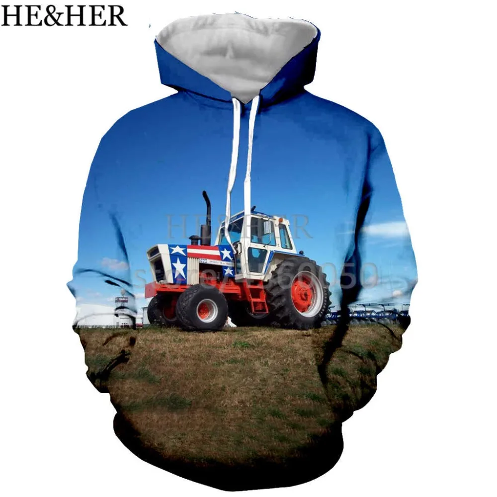 

The tractor hoodie men/women 3D color printing hoodies sweatshirt unisex Harajuku style streetwear tops