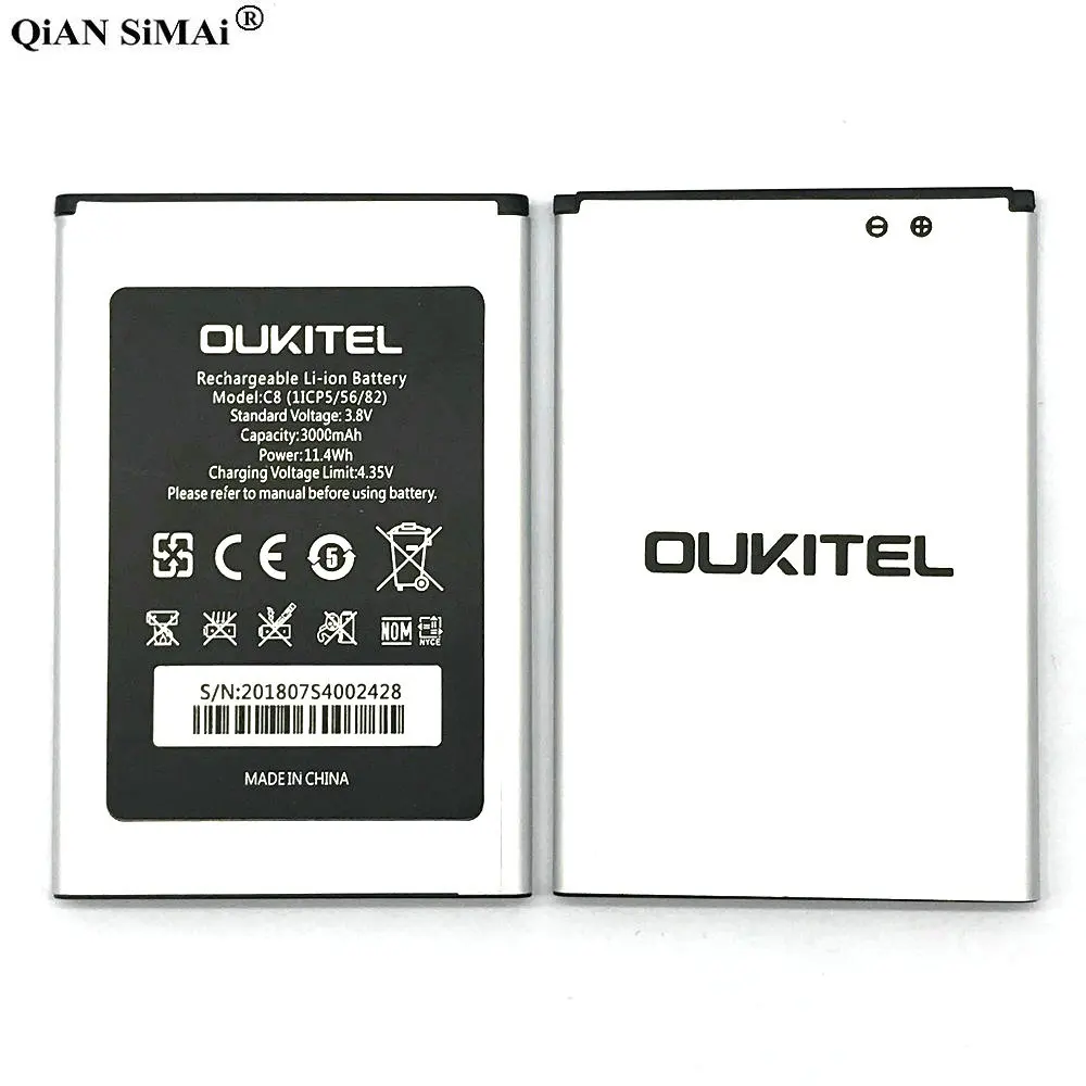 

New High Quality C8 3000mAh battery For Oukitel C8 phone + Tracking number