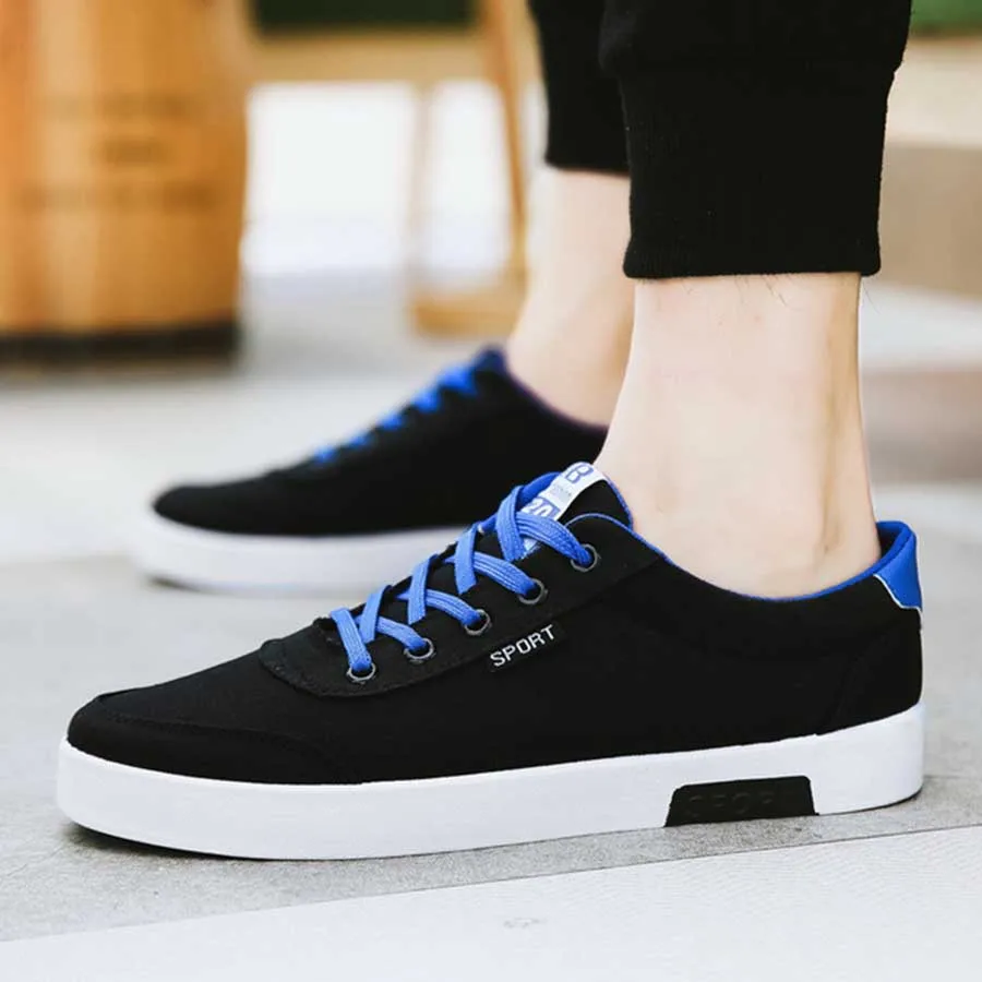 

Summer Breathable Men'S Canvas Shoes Low-Top Versatile Student Lace-Up Hard-Wearing and Ant--skid Nice Men'S Sports Shoes Male