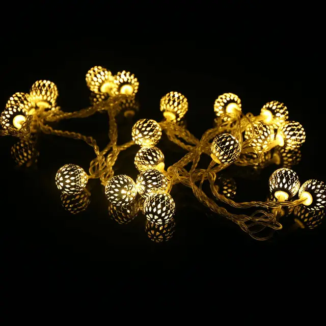Warm Wit 20 Ballen Marokkaanse String Guirlande Verlichting AC110V ... Warm Wit 20 Ballen Marokkaanse String Guirlande Verlichting AC110V ...