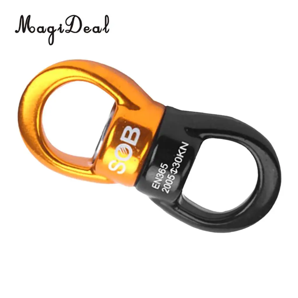 MagiDeal High Strength 30KN Rock Climbing Swivel Rotor Hook Swivel Ring Rotary Connector for Mountaineering Rescue Application