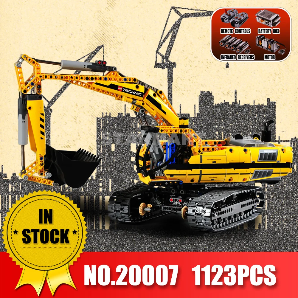 

LEPIN 20007 technic series MOTORIZED EXCAVATOR Building blocks Compatible Toy Christmas Gift legoingdy 8043 Educational Car