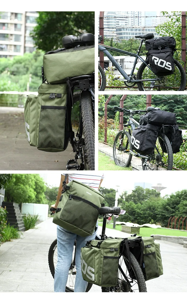 ROSWHEEL Аксессуары для велосипеда 37Л MTB, сумка для горного велосипеда 3 в 1, многофункциональная сумка для дорожного велосипеда, сумка для заднего сиденья багажника