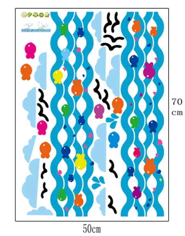 Zs наклейка водостойкая Наклейка на стену детская домашний декор Фреска ванная комната рыба детская комната - Цвет: ay7235