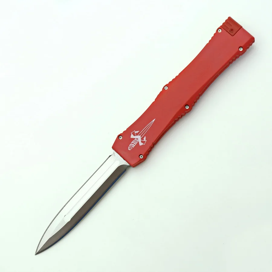Карманный выдвижной хвост 3300 D/E лезвие алюминиевая пластиковая ручка нескладной нож для кемпинга охоты выживания Подарочный мешок ножи - Цвет: Red style