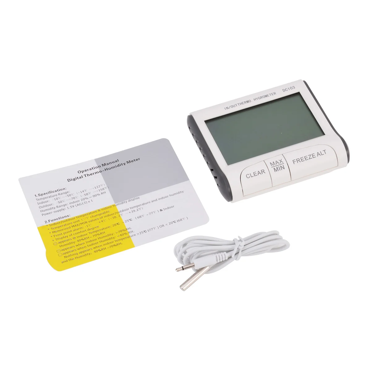 New LCD Digital Thermometer Hygrometer Temperature Indoor Convenient Temperature Sensor Humidity Meter Gauge Instruments Cable
