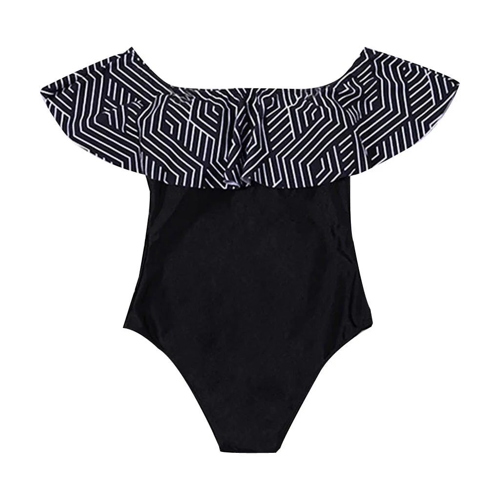 

One-shoulder printed bikini set ladies fashion lace swimsuit summer sexy casual swimsuit Brazil bikini Tankini #Y3