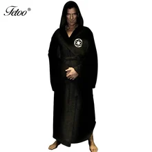 Fetoo Flanell Robe Männliche Mit Kapuze Dick Star Wars Dressing kleid Jedi Reich männer Bademantel Winter Lange Robe Herren Bad Robe