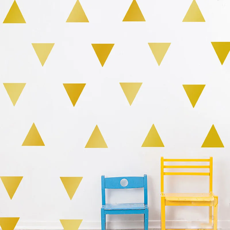 

Cartoon Geometry Gold Triangles Wall Sticker for Kids Baby Rooms Nursery Home Decor Self-sticking Wall Decals PVC DIY Art Mural