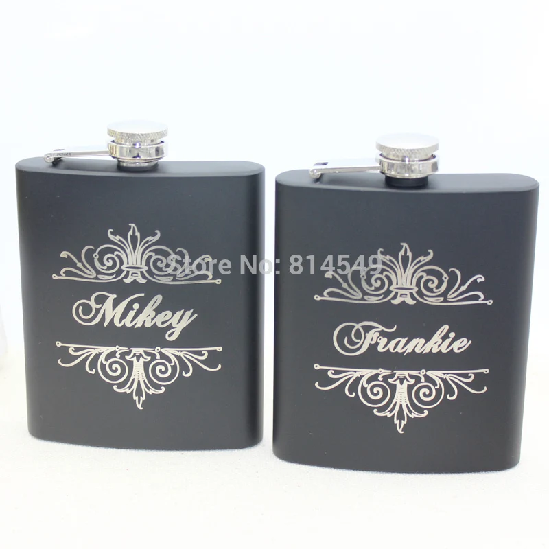 

Your named Personalized hip flask BLACK 7oz - Special gift for man