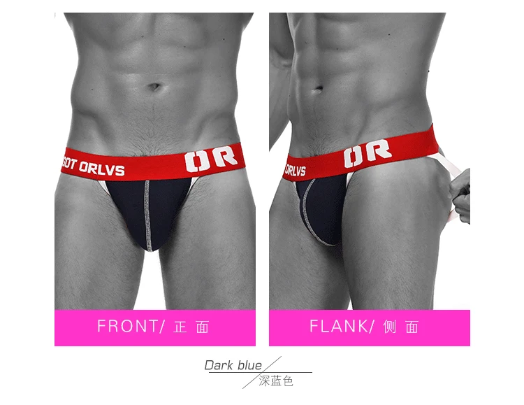 ORLVS Men Panties Jockstrap Cotton Underwear Mens Underpants Sexy Briefs Gay Underpants Male Thongs Slips Homme Jock Strap men's low rise briefs