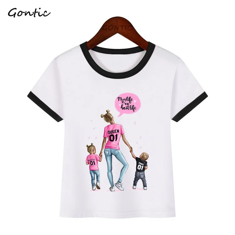 

2019 summer vogue Super Mom girls tshirt kid child Little Girl clothes t-shirts baby girl children mother t shirts o-neck top