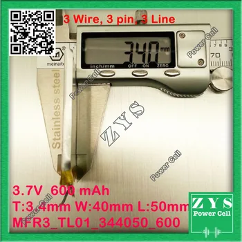 

344050 3.7V 600mah Lithium polymer Battery with Protection Board For PDA Tablet PCs Digital Products size:3.4x40x50mm