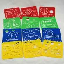 Пластиковые трафареты шаблоны для трафареты для рисования для детей шаблон для рисования детский трафарет игрушки для рисования транспорт 12 дизайнов