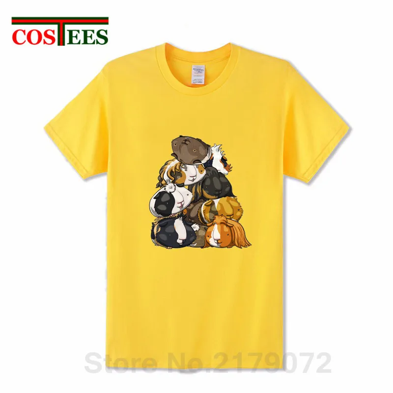 Футболка Kawaii Pile O' Guinea Pigs мужская Милая футболка с изображением морских свинок