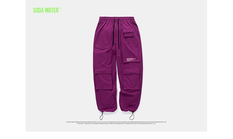 Газированной воды 2019 Для мужчин модные штаны Повседневное брюки Для мужчин джоггеры ветронепроницаемые брюки Loose Fit марки одежда 8853 W
