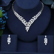 5 цветов выбор лучшее качество Блестящий Кристалл циркония серьги и ожерелье свадебный комплект ювелирных изделий свадебное платье аксессуары