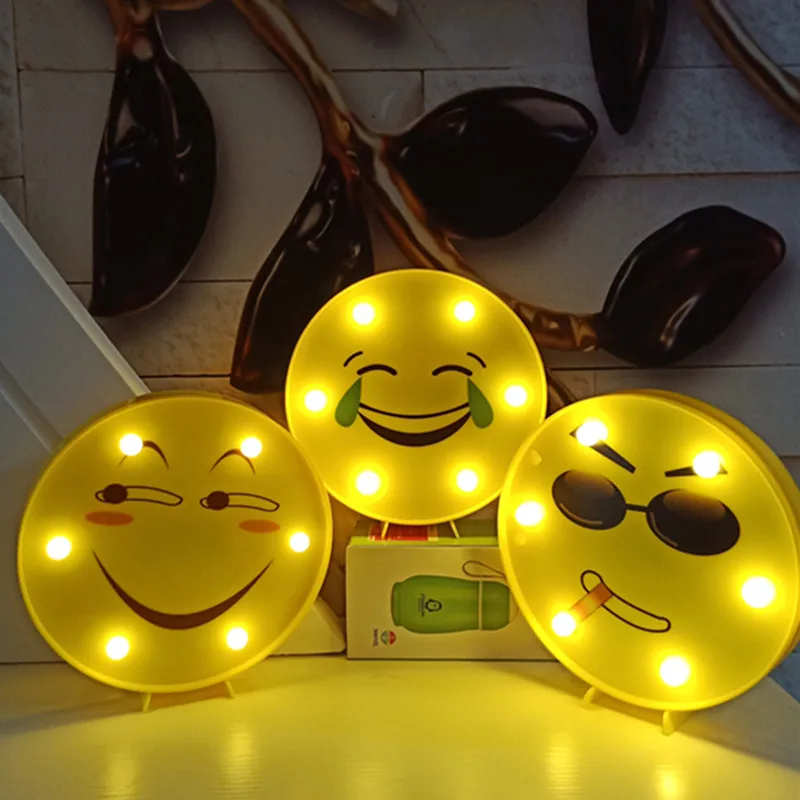 

New LED facial expression smile face crying face modeling string night light wedding arrangement