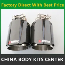 New style Glossy carbon exhaust tips AK Akrapovic Universal Car Exhaust Tip Muffler Customized End Pipes For car accessories
