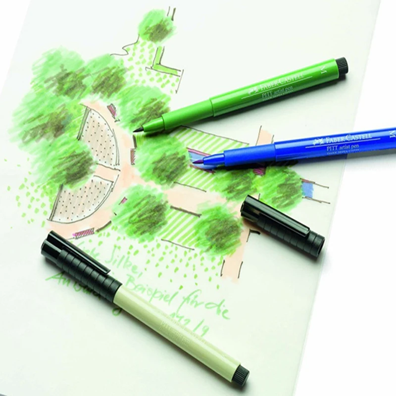 Faber Castell Pitt художественная Ручка B коробка из 6 'ландшафтный дизайн в
