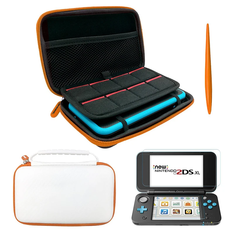 

Game Accessories Carrying Bag Drop Proof Storage Case for Nintend 2DS XL/LL with Stylus Dual Screen Films Game Card Storage Case