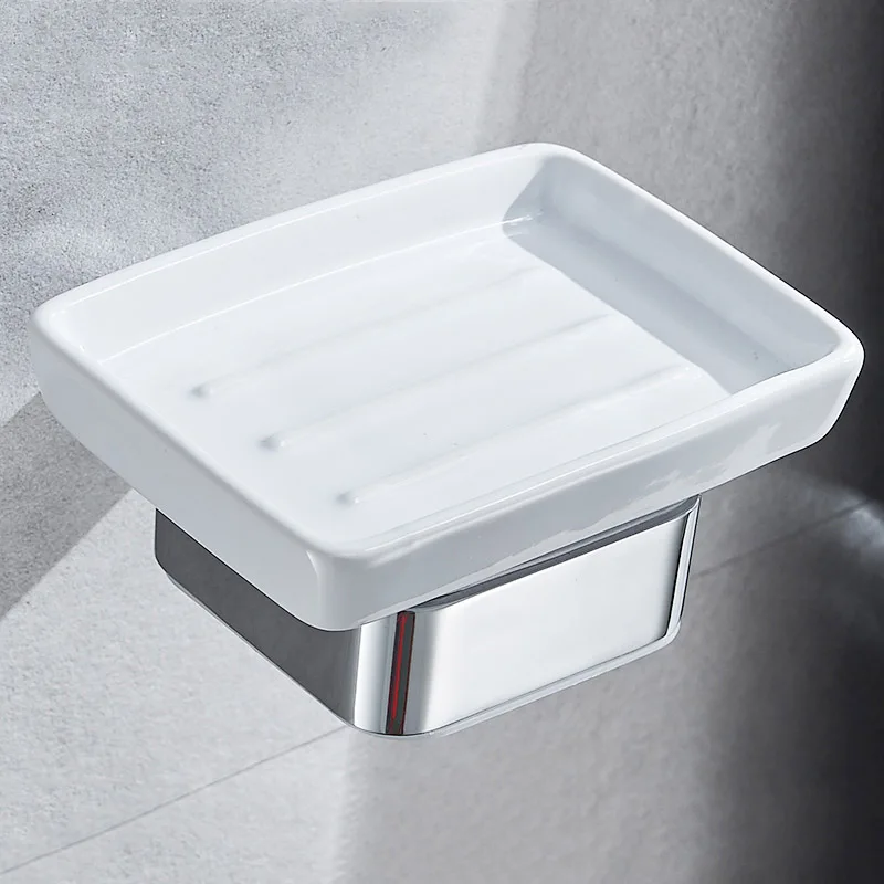 Серия для ванной, Европейский современный держатель для туалетной бумаги, держатель для туалетной бумаги, держатель для мыльницы, крючок для халата, WF-92200 - Цвет: Chrome Soap Dish